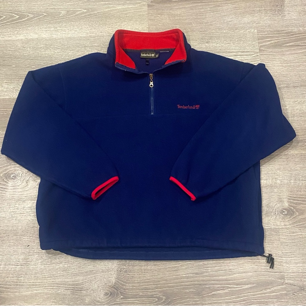 Vintage 90s Timberland USA
Polartec Fleece Quarter Zip Pullover XL